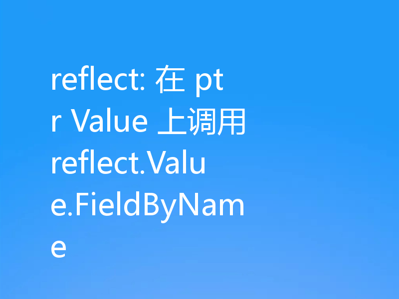 reflect: 在 ptr Value 上调用 reflect.Value.FieldByName