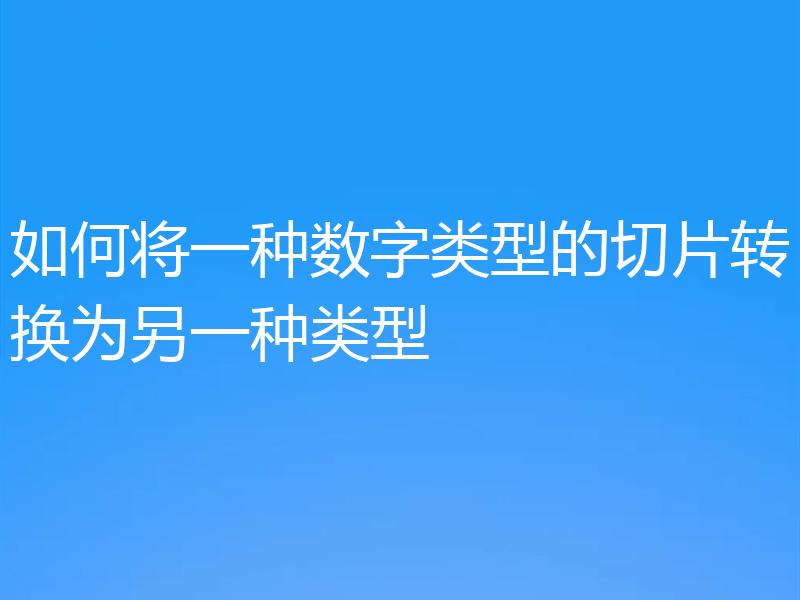 如何将一种数字类型的切片转换为另一种类型