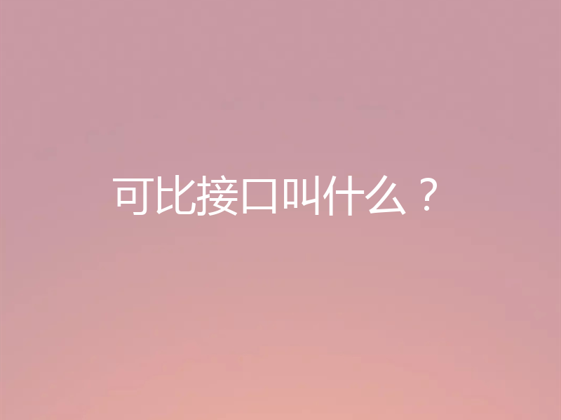 可比接口叫什么？