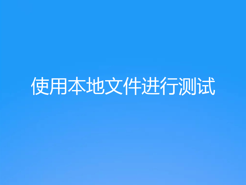 使用本地文件进行测试