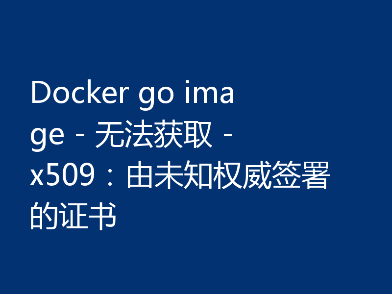 Docker go image - 无法获取 - x509：由未知权威签署的证书