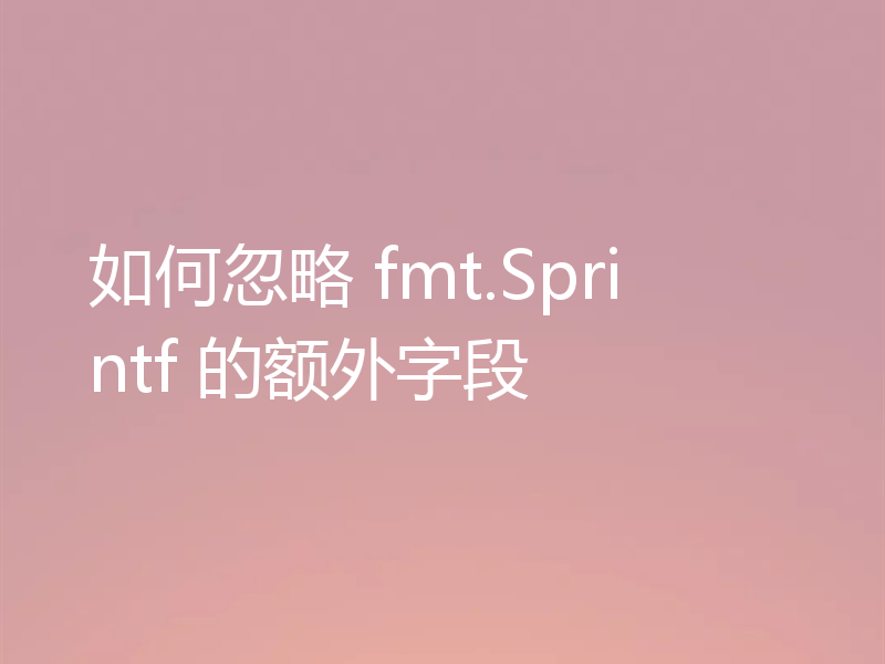 如何忽略 fmt.Sprintf 的额外字段