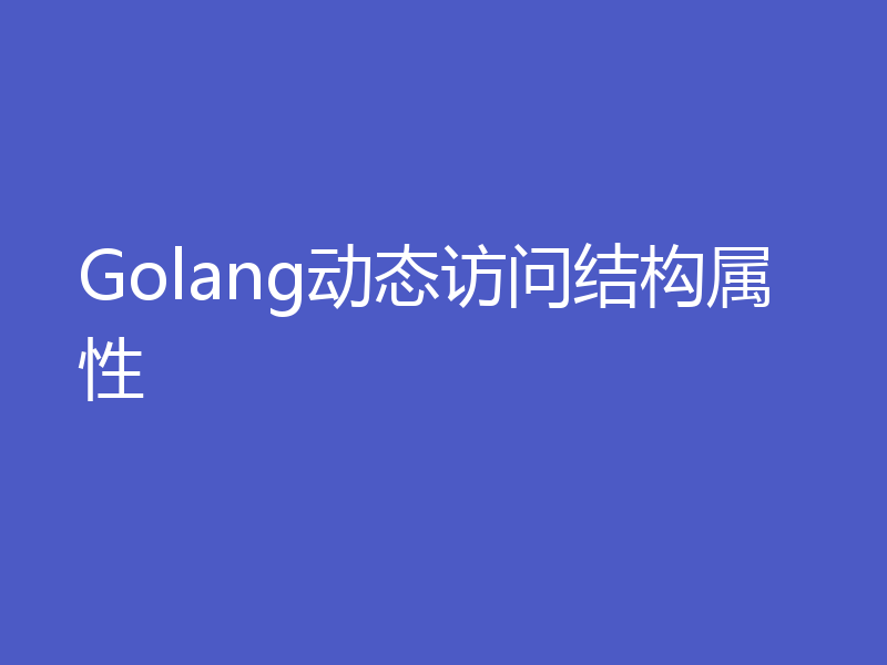 Golang动态访问结构属性