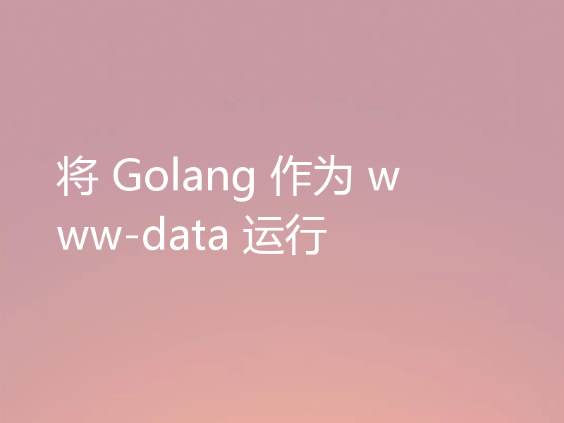将 Golang 作为 www-data 运行
