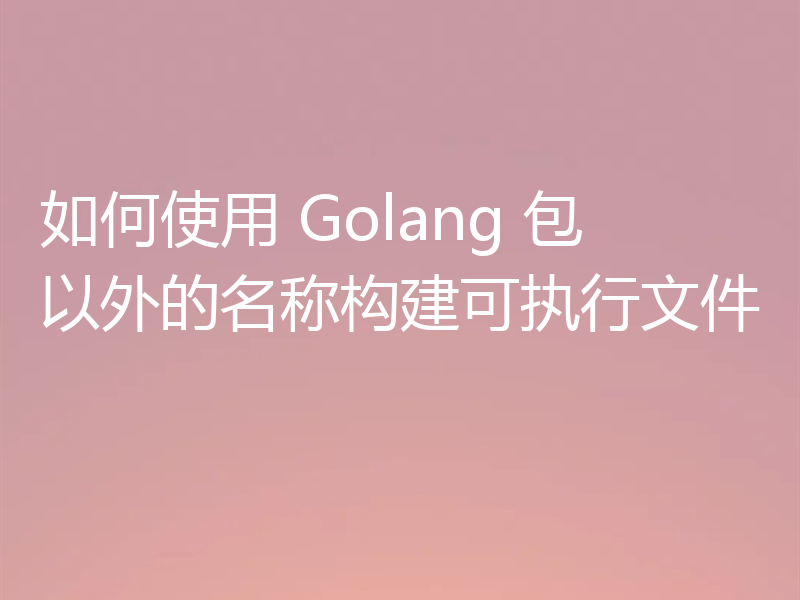 如何使用 Golang 包以外的名称构建可执行文件