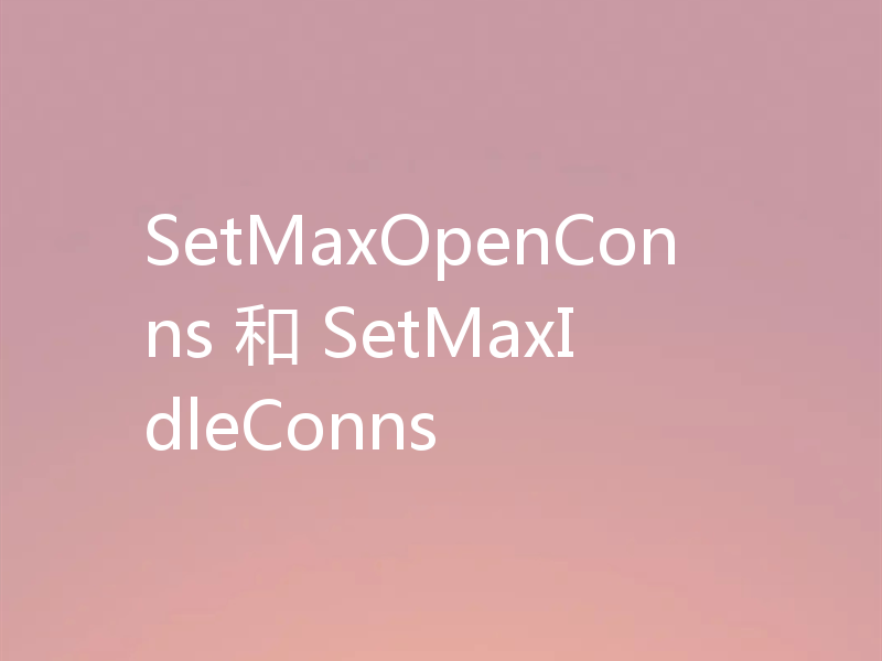 SetMaxOpenConns 和 SetMaxIdleConns