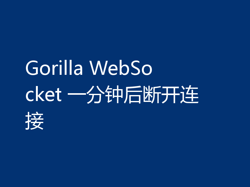 Gorilla WebSocket 一分钟后断开连接