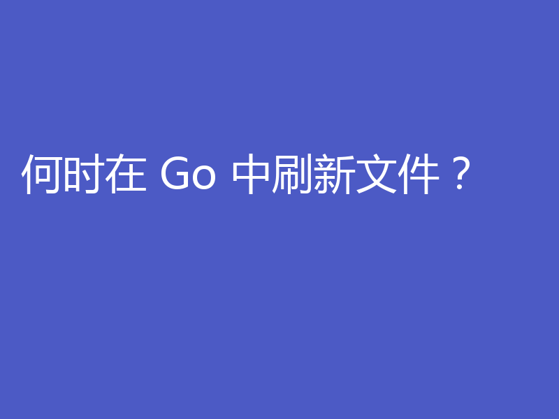 何时在 Go 中刷新文件？