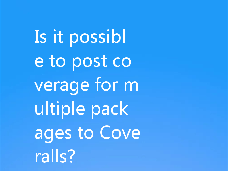 Is it possible to post coverage for multiple packages to Coveralls?