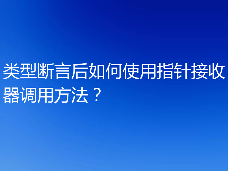 类型断言后如何使用指针接收器调用方法？
