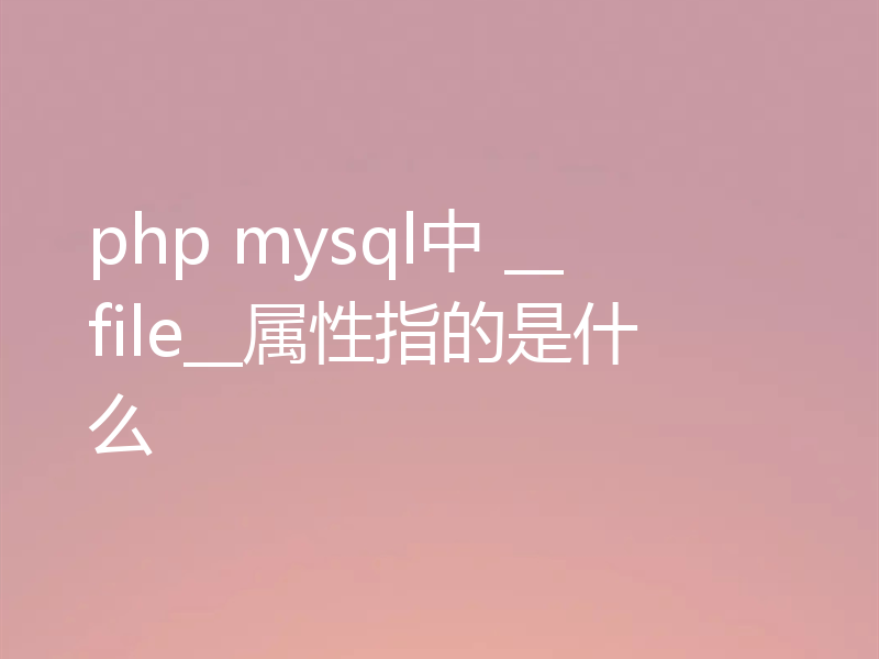 php mysql中 __file__属性指的是什么