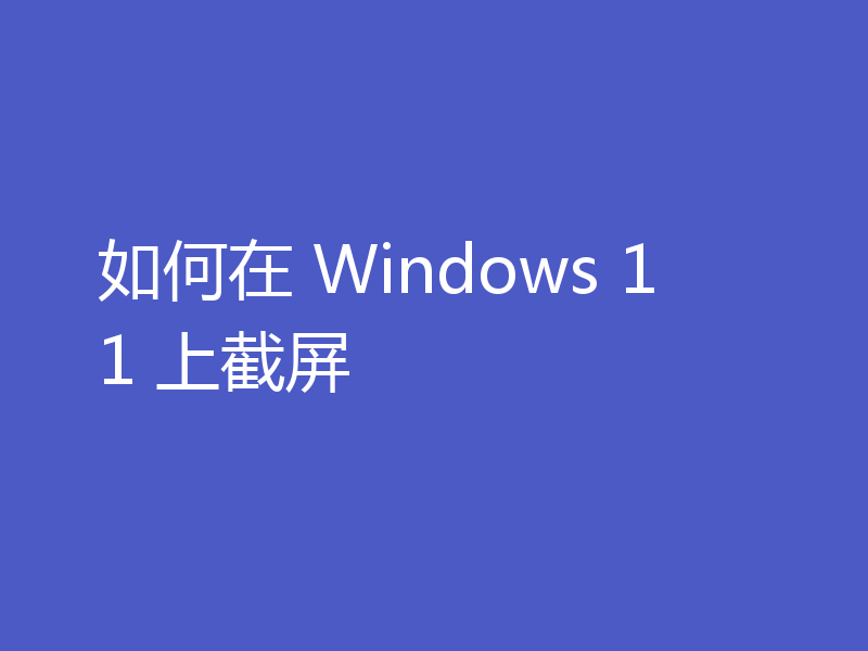 如何在 Windows 11 上截屏
