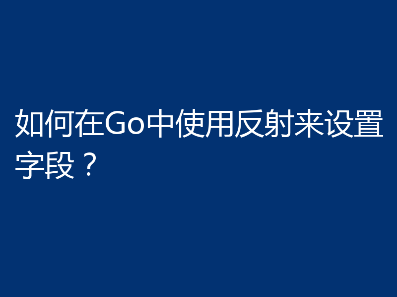 如何在Go中使用反射来设置字段？