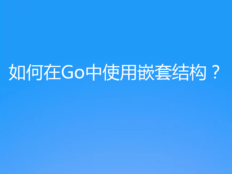 如何在Go中使用嵌套结构？