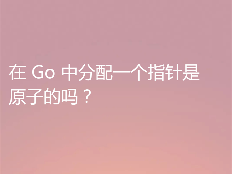 在 Go 中分配一个指针是原子的吗？
