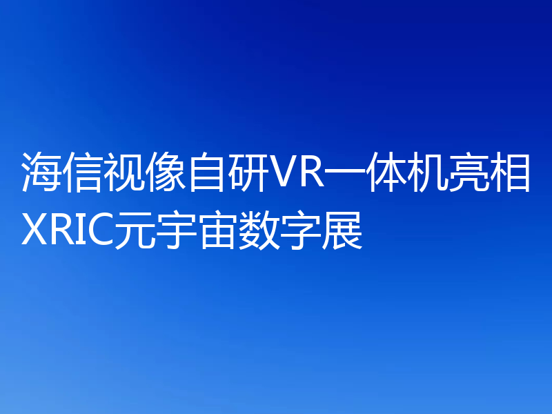 海信视像自研VR一体机亮相XRIC元宇宙数字展