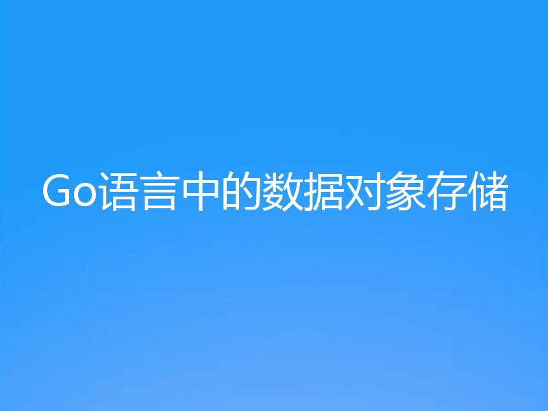 Go语言中的数据对象存储