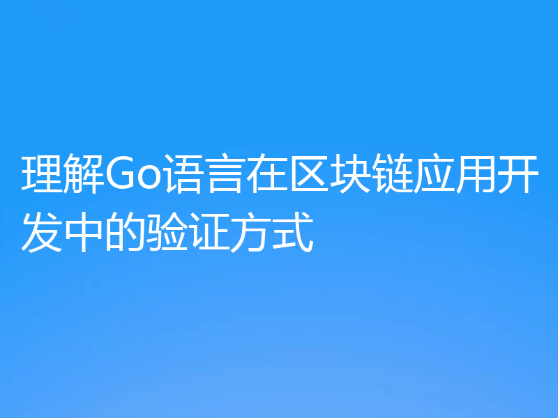 理解Go语言在区块链应用开发中的验证方式
