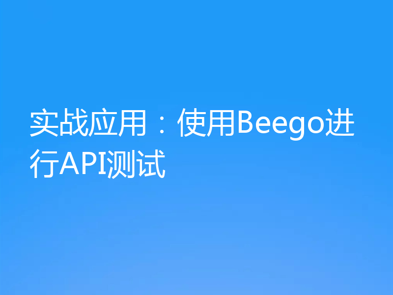 实战应用：使用Beego进行API测试