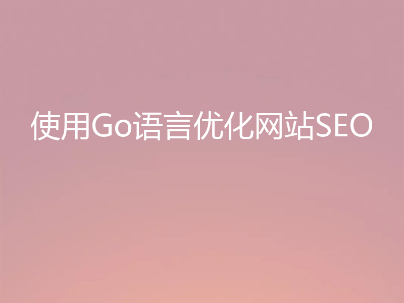 使用Go语言优化网站SEO