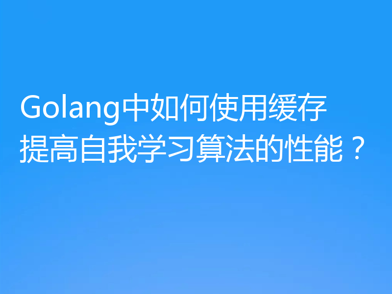 Golang中如何使用缓存提高自我学习算法的性能？