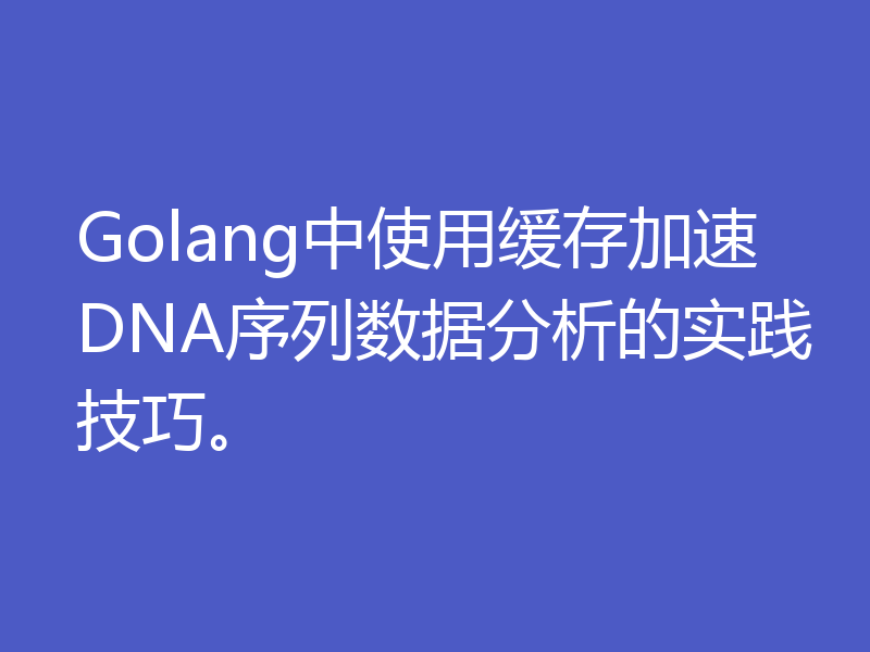 Golang中使用缓存加速DNA序列数据分析的实践技巧。