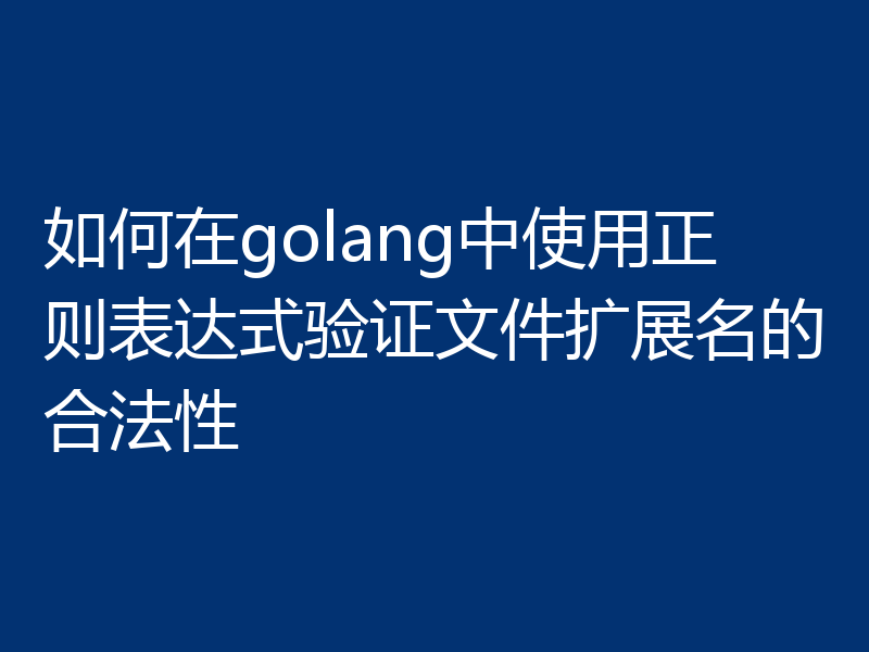 如何在golang中使用正则表达式验证文件扩展名的合法性