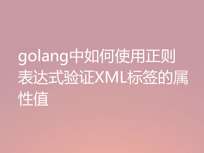 golang中如何使用正则表达式验证XML标签的属性值