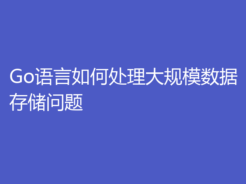 Go语言如何处理大规模数据存储问题
