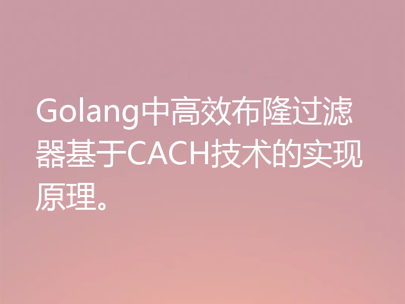 Golang中高效布隆过滤器基于CACH技术的实现原理。