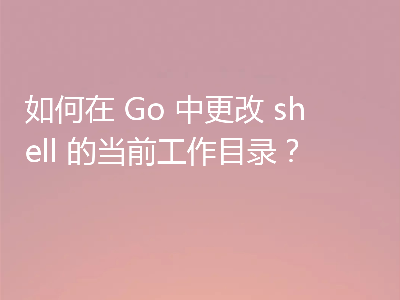 如何在 Go 中更改 shell 的当前工作目录？