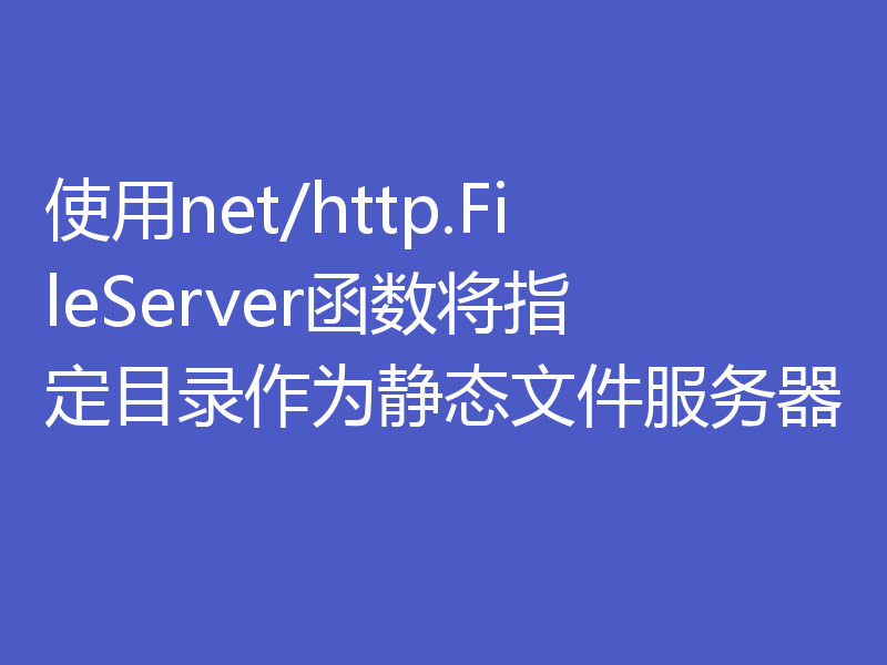 使用net/http.FileServer函数将指定目录作为静态文件服务器
