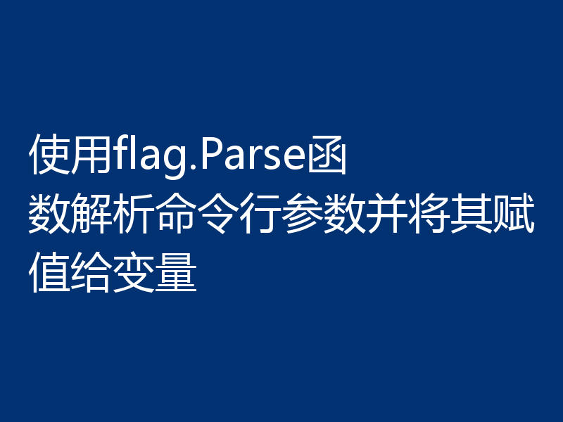 使用flag.Parse函数解析命令行参数并将其赋值给变量