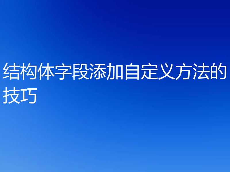 结构体字段添加自定义方法的技巧