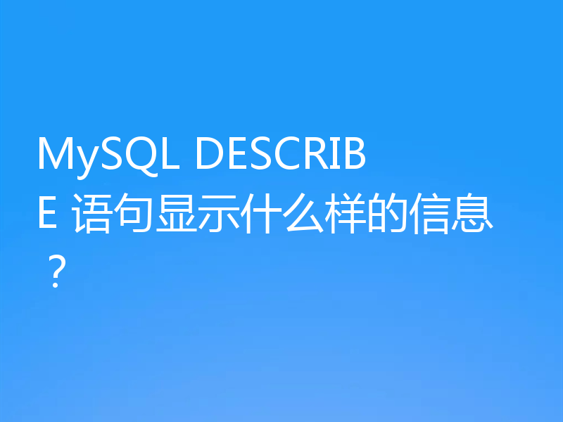 MySQL DESCRIBE 语句显示什么样的信息？