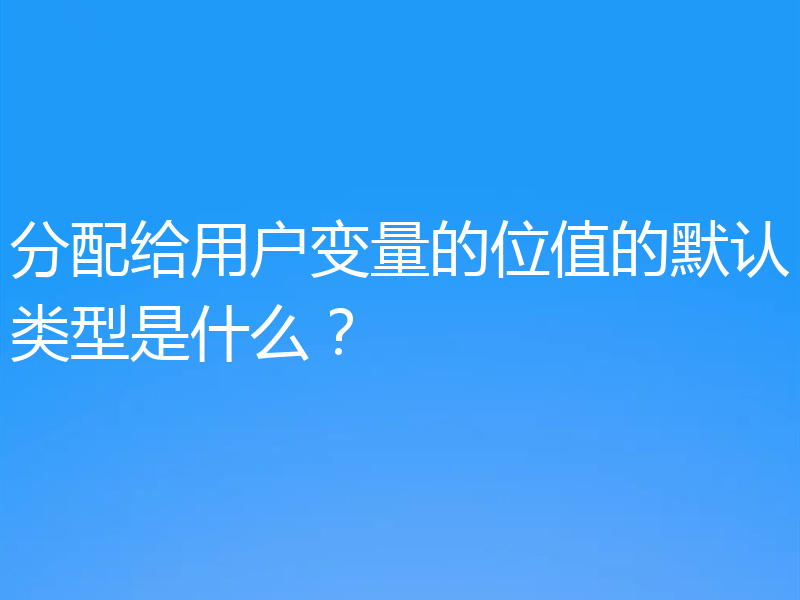 分配给用户变量的位值的默认类型是什么？