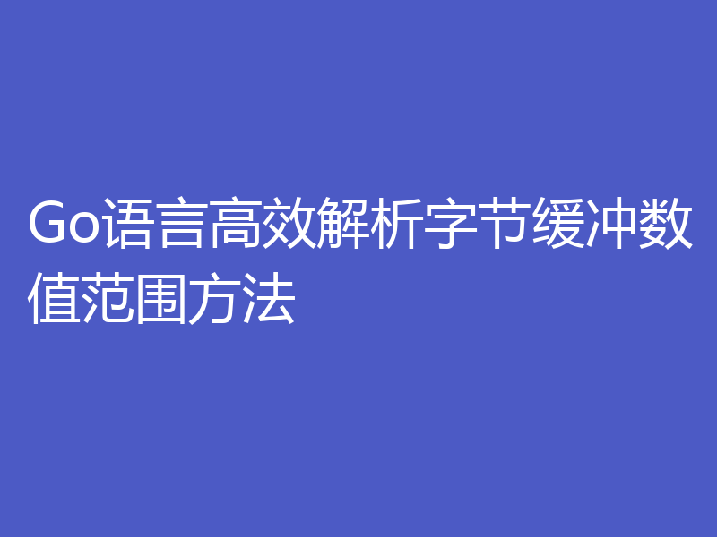 Go语言高效解析字节缓冲数值范围方法