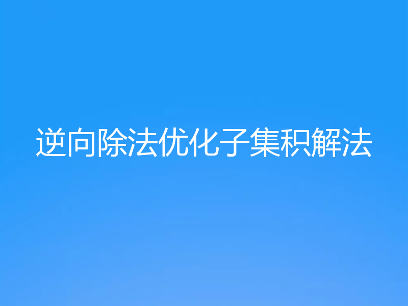 逆向除法优化子集积解法