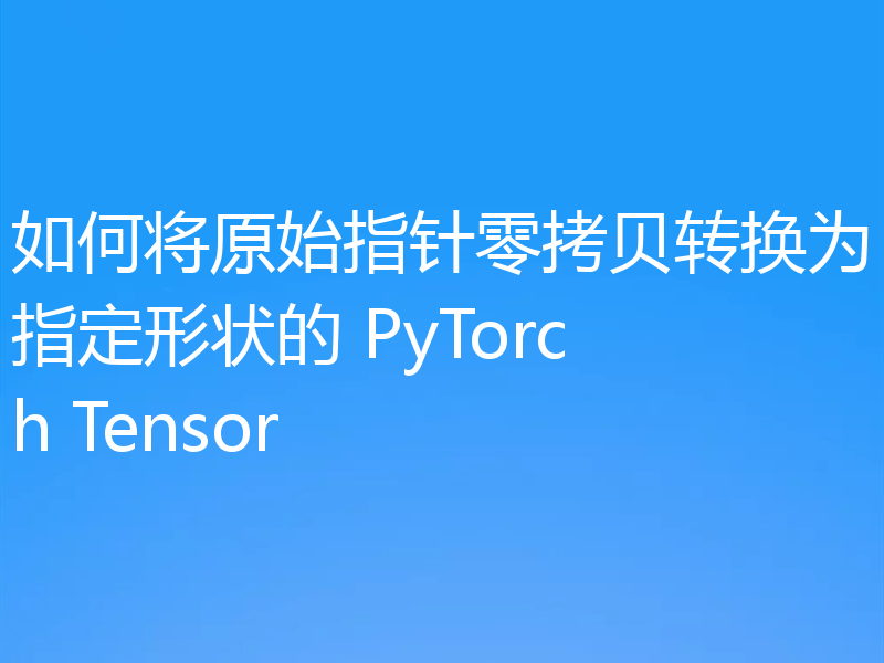 如何将原始指针零拷贝转换为指定形状的 PyTorch Tensor
