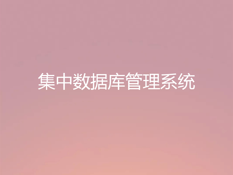 集中数据库管理系统