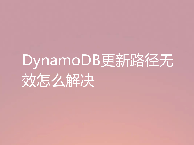 DynamoDB更新路径无效怎么解决