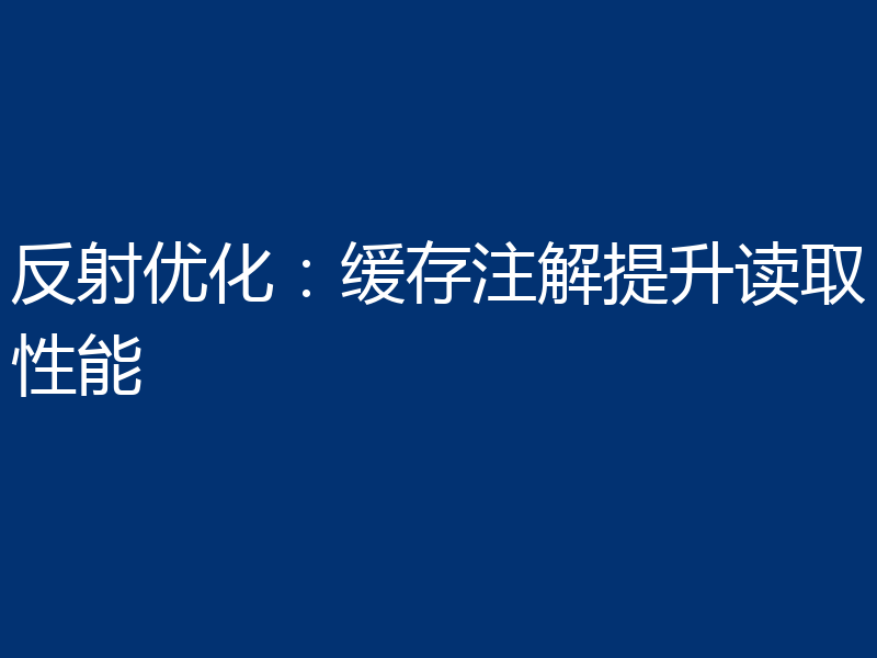 反射优化：缓存注解提升读取性能
