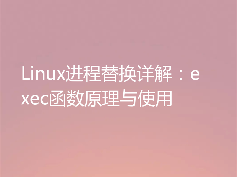 Linux进程替换详解：exec函数原理与使用