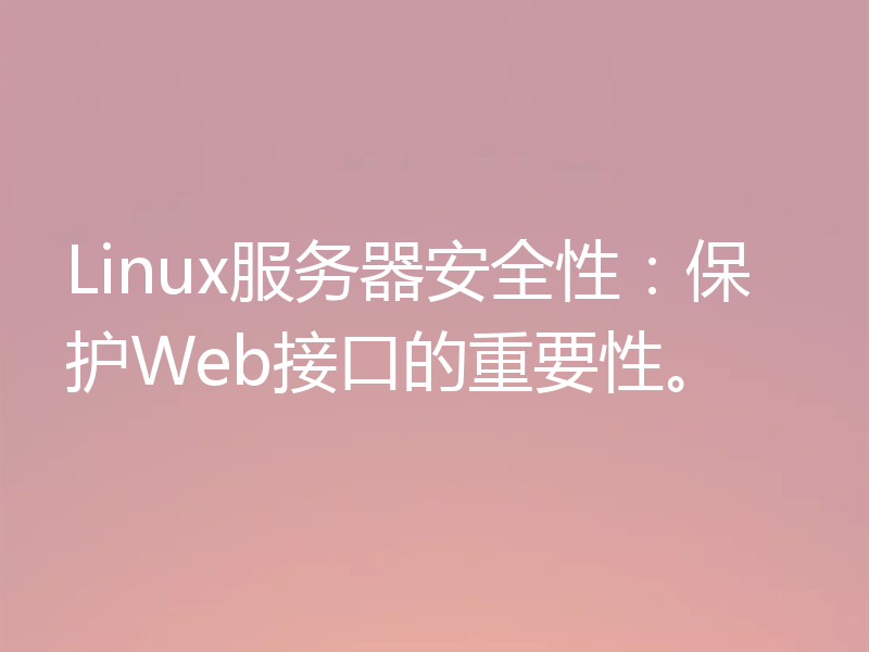 Linux服务器安全性：保护Web接口的重要性。