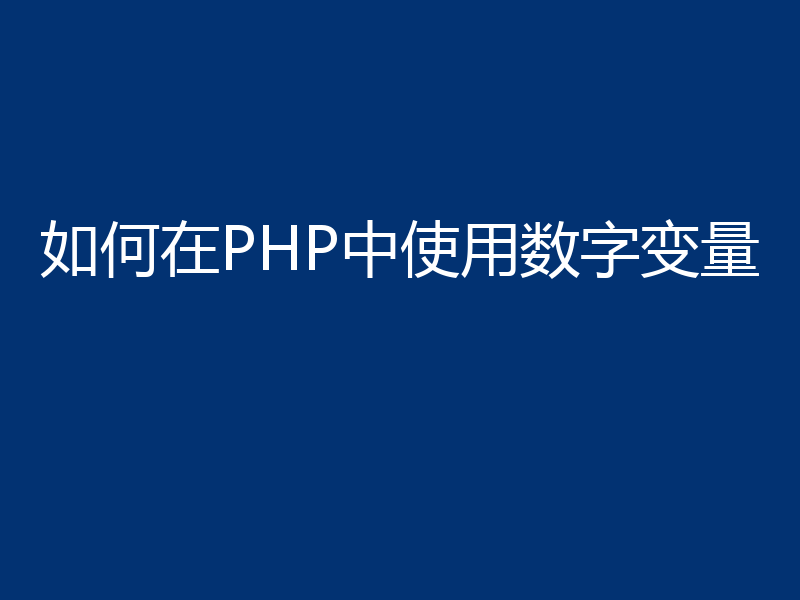 如何在PHP中使用数字变量