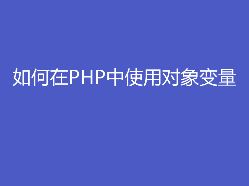 如何在PHP中使用对象变量