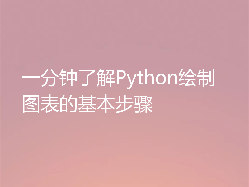 一分钟了解Python绘制图表的基本步骤
