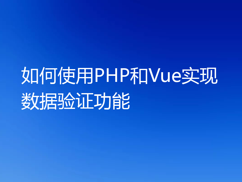如何使用PHP和Vue实现数据验证功能