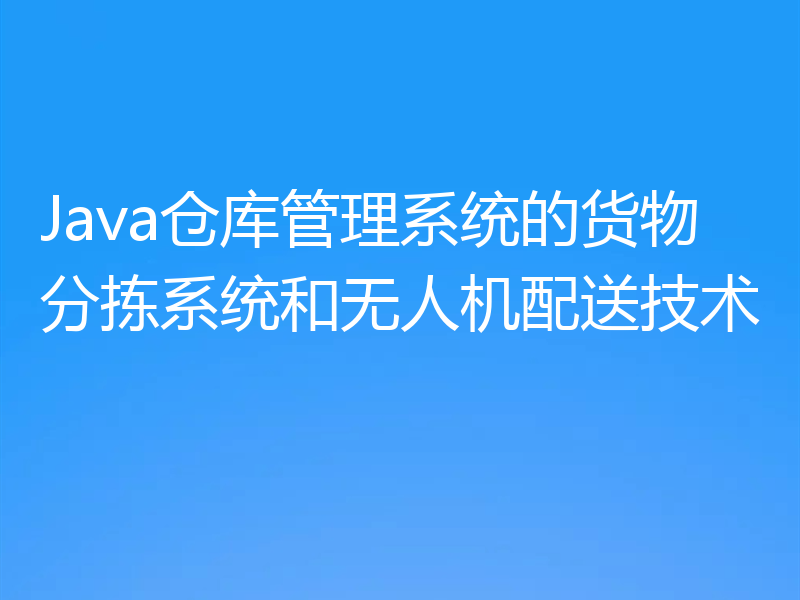Java仓库管理系统的货物分拣系统和无人机配送技术