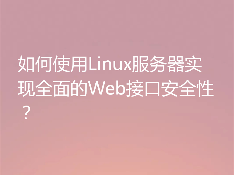 如何使用Linux服务器实现全面的Web接口安全性？